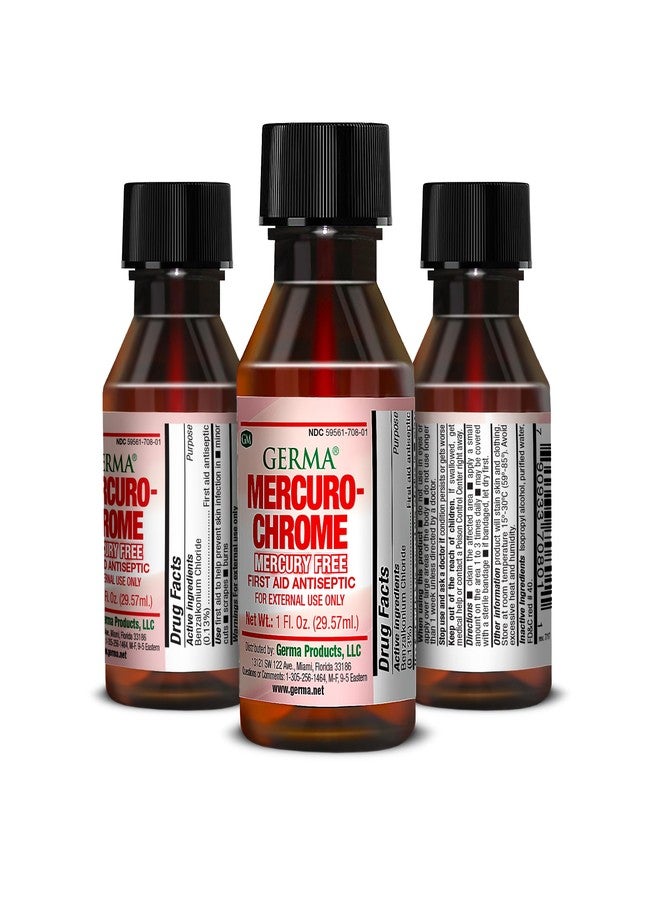 جيرما مطهر جيرما ميركوروكروم 1 أونصة، يمنع العدوى في الجروح والخدوش والحروق، الكمية: 3 - Image 1